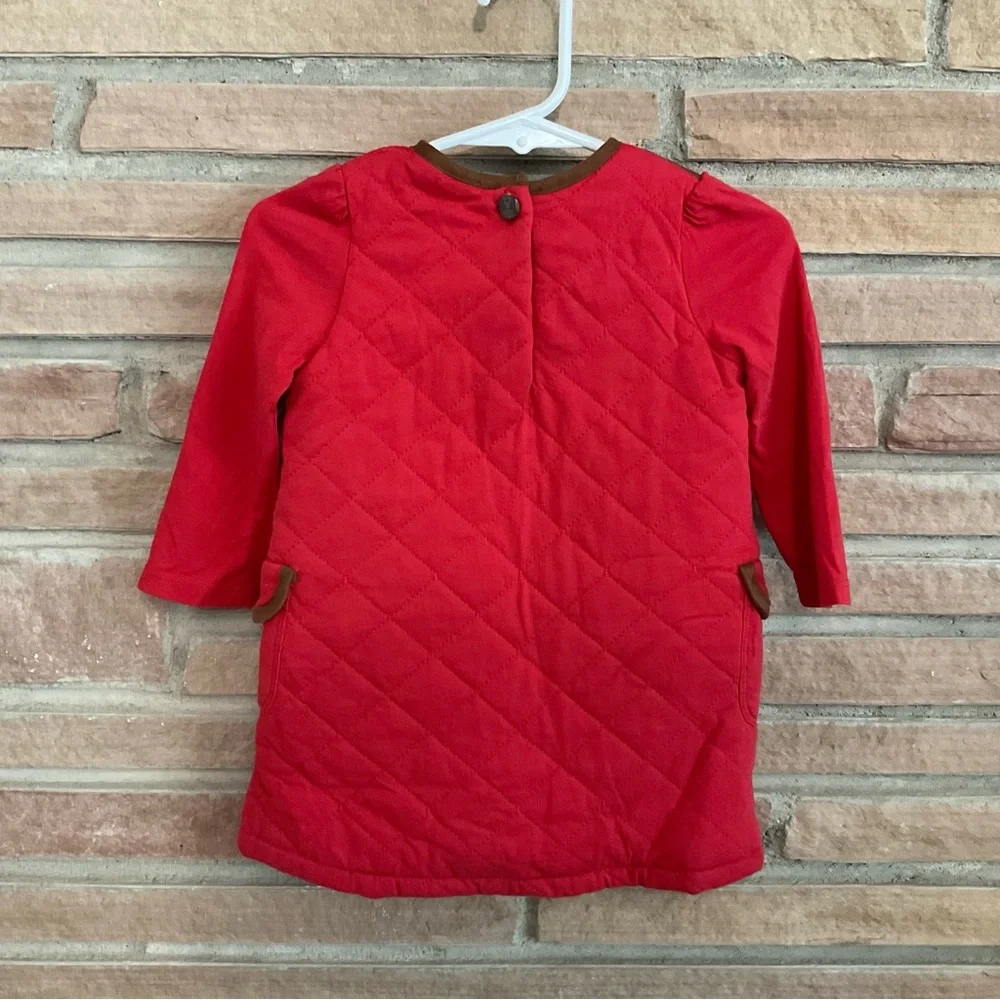 Ralph Lauren Baby Dress Red Quilted 9 Months